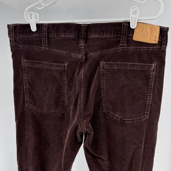 Mutual Weave The Slim Men's Corduroy Pants dark brown casual office 38x30 work - Picture 3 of 11